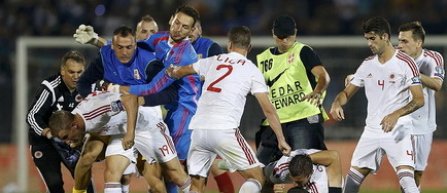 UEFA: Meciul Serbia - Albania omologat 3-0, trei puncte retrase gazdelor, ambele federatii amendate